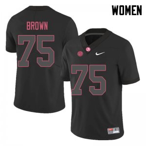 NCAA Women's Alabama Crimson Tide #75 Tommy Brown Stitched College 2018 Nike Authentic Black Football Jersey WV17N66YU